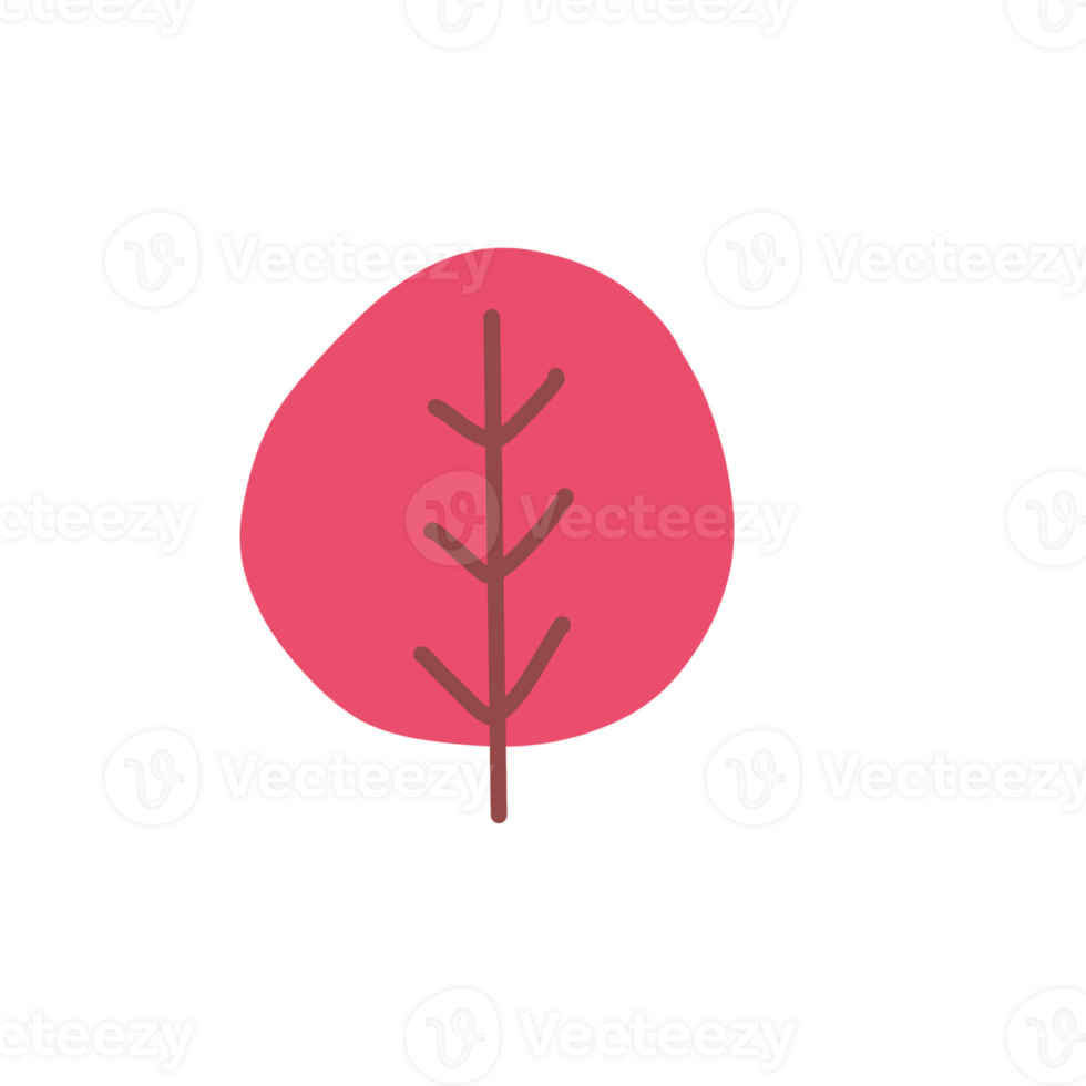 Red doodle Tree png
