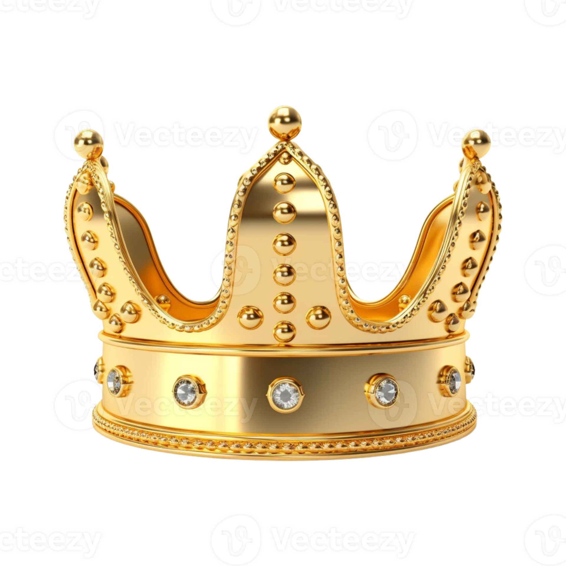 Golden royal crown isolated on transparent background. 24558904 PNG