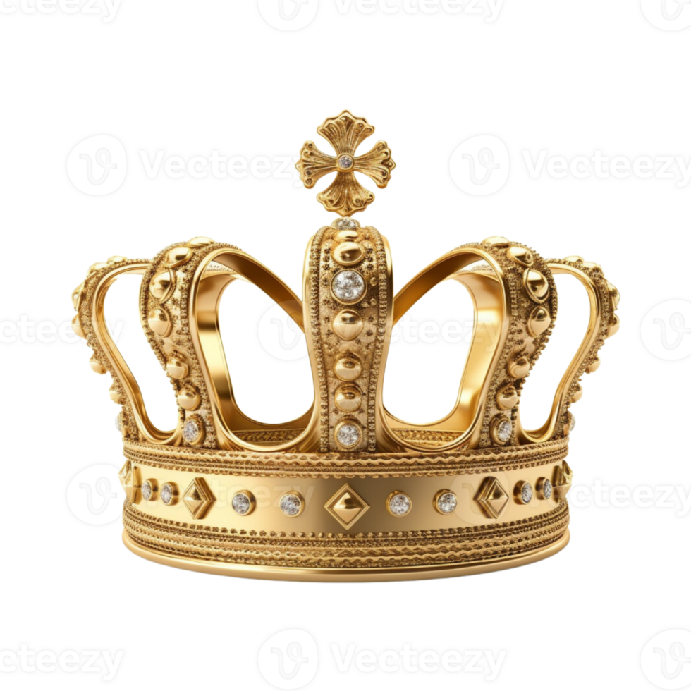 Golden royal crown isolated on transparent background. 24558926 PNG