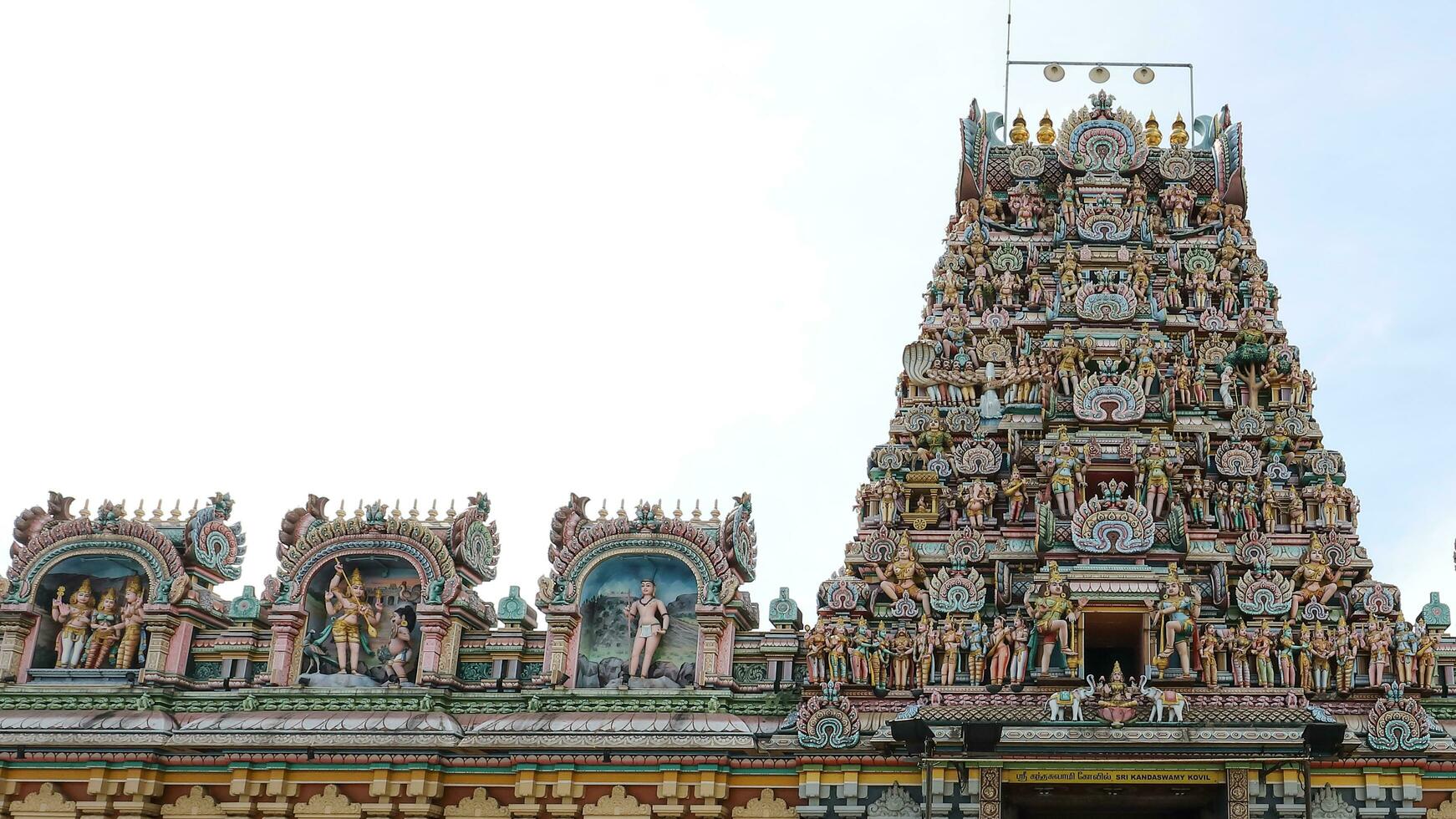 kuala lumpur, Malasia- marzo 25, 2018 terminado siglo antiguo sri kandaswamy kovil foto