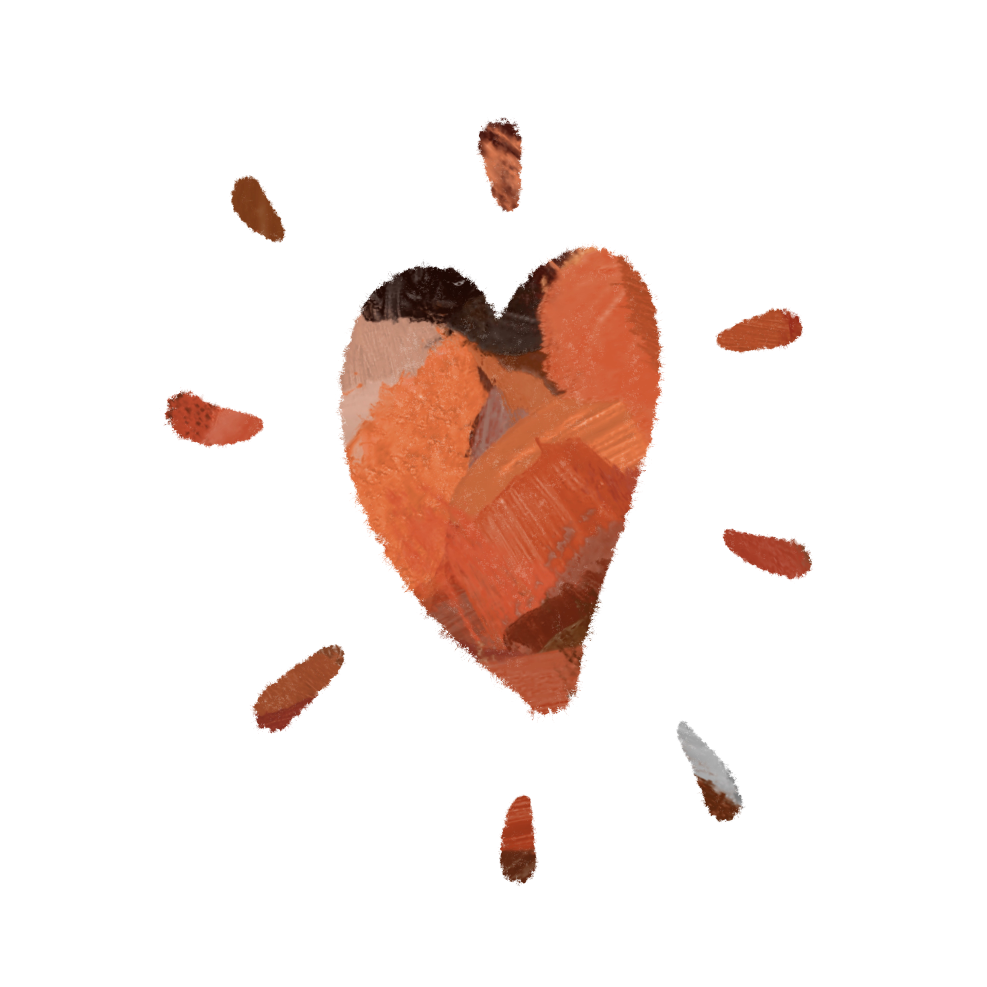 Watercolor handmade hearts recommended for printing on paper and