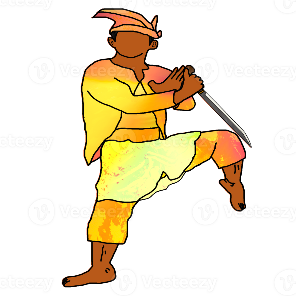 icon old costume Malay warrior png