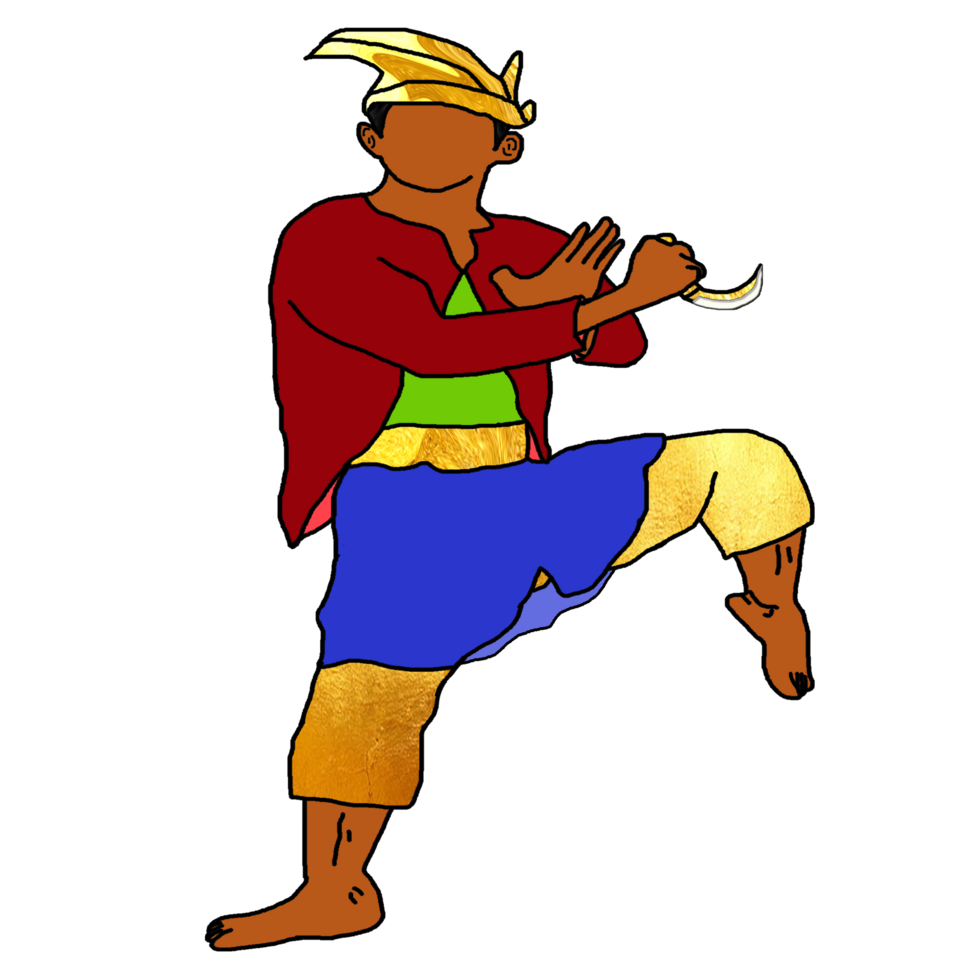 icon stand Malay combating style with one leg png