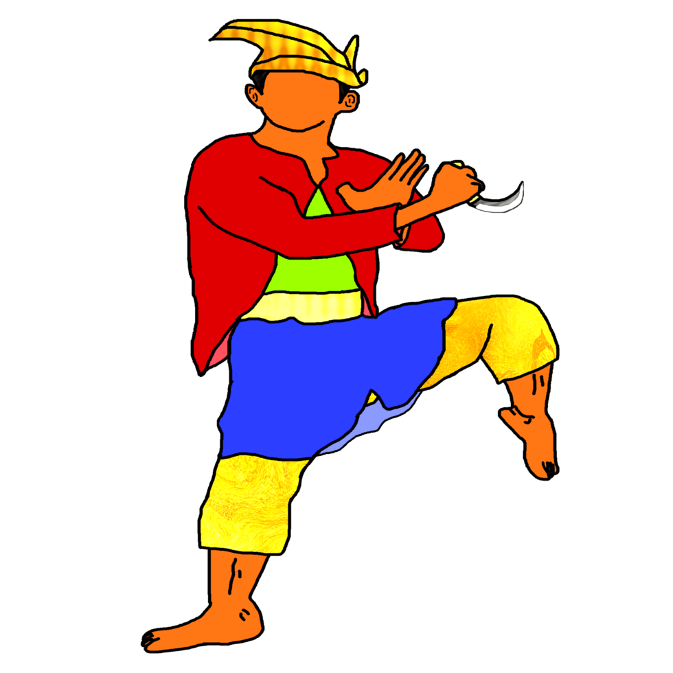 icon stand Malay combating style with one leg png