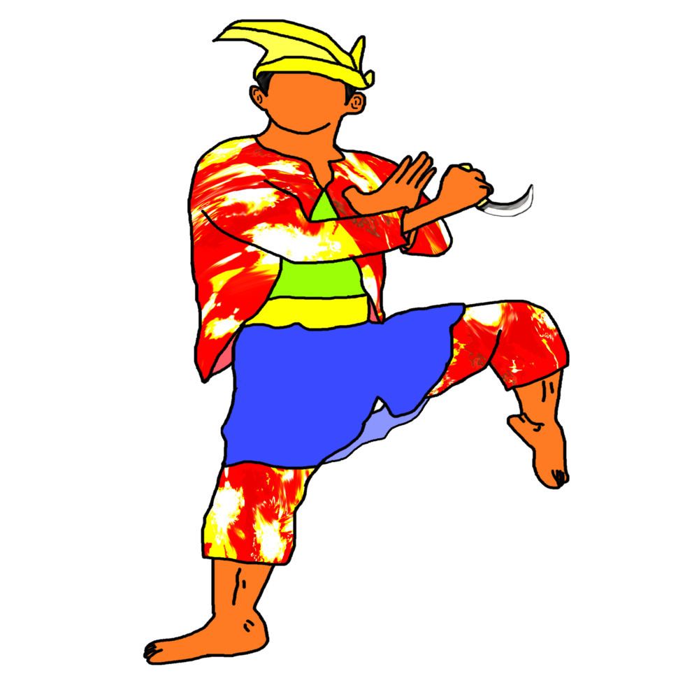 icon stand Malay combating style with one leg png