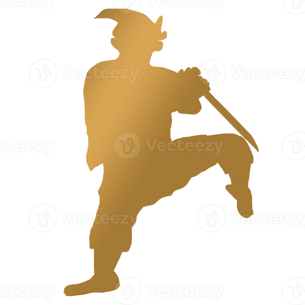 icon combating warrior Nusantara stand style with hold blade png