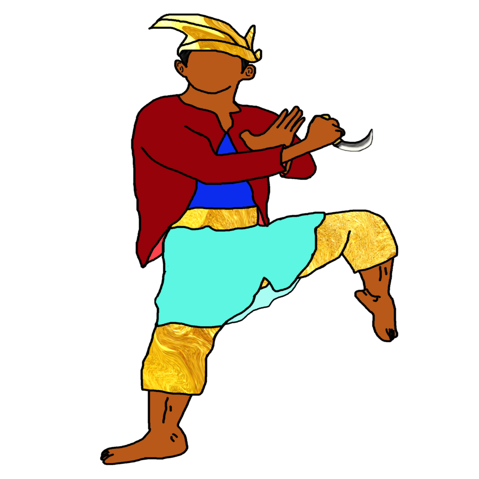 icon stand Malay combating style with one leg png