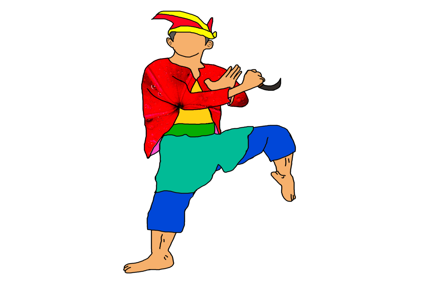 icon stand Malay combating style with one leg png