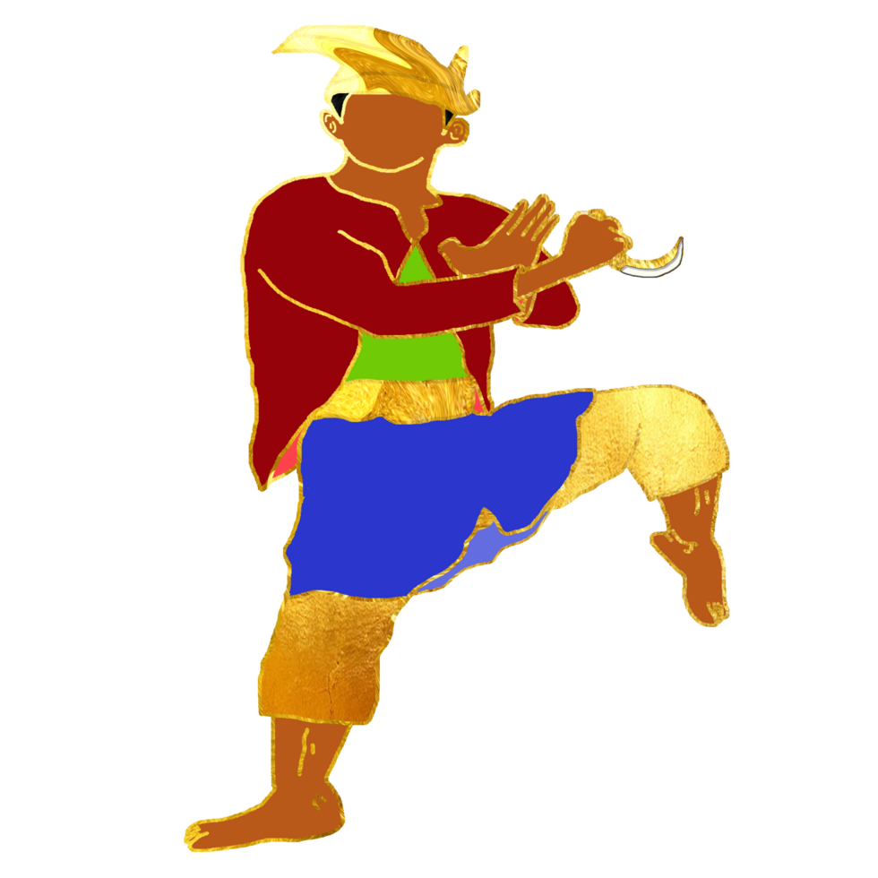 icon stand Malay combating style with one leg png
