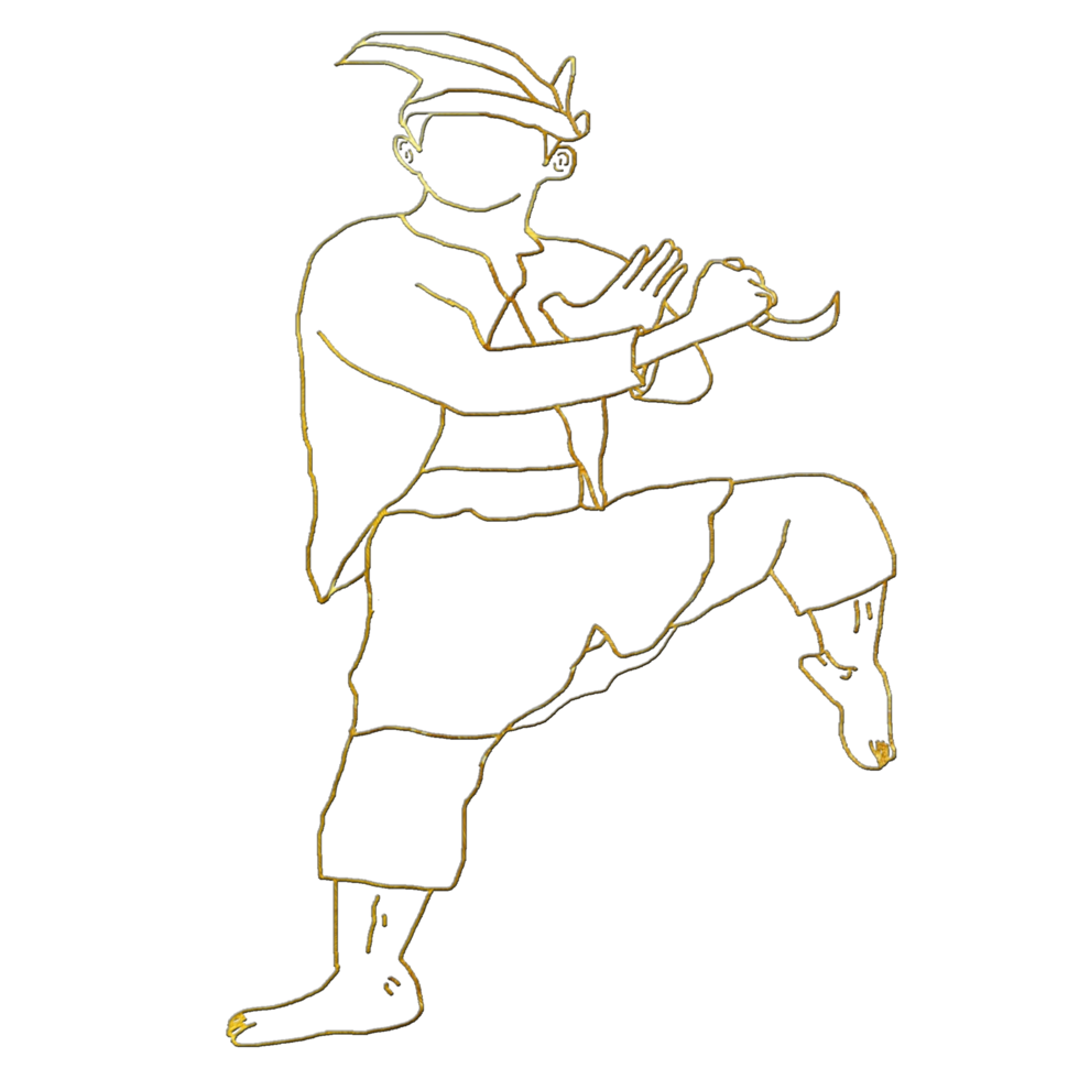 icon stand Malay combating style with one leg png