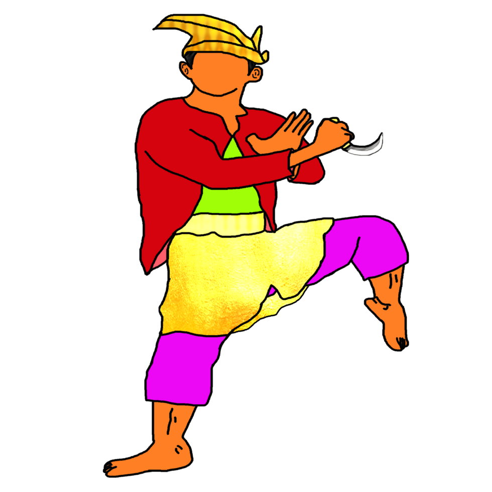 icon stand Malay combating style with one leg png