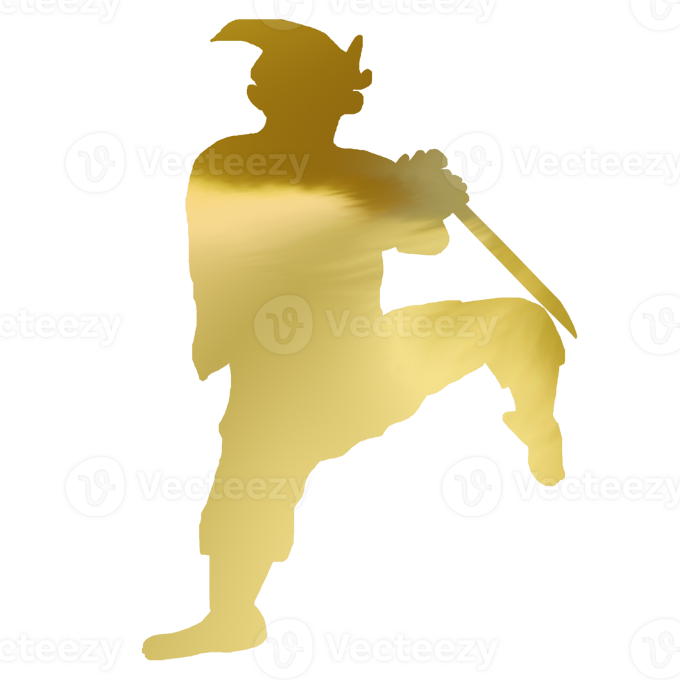 icon combating warrior Nusantara stand style with hold blade png