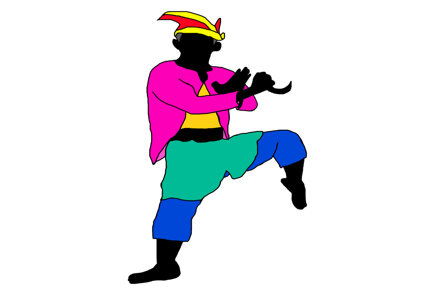 icon stand Malay combating style with one leg png