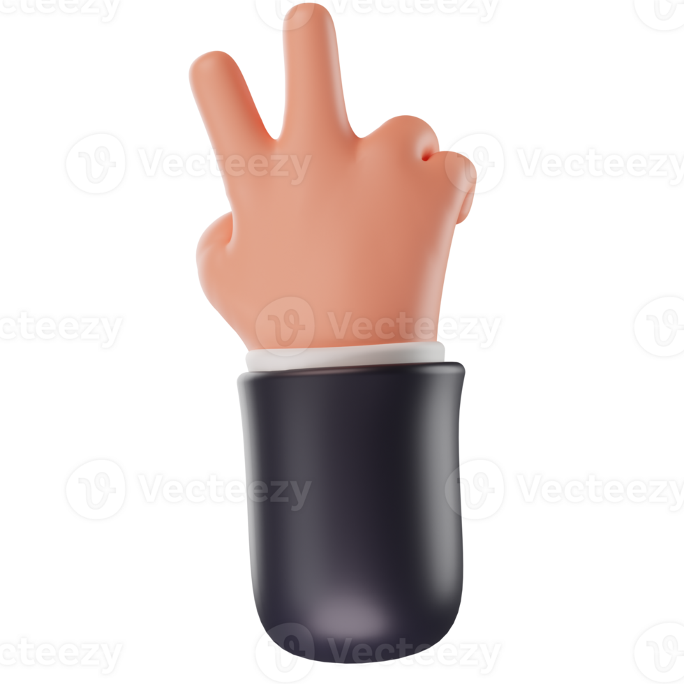 Hand Gestures 3D cartoon png