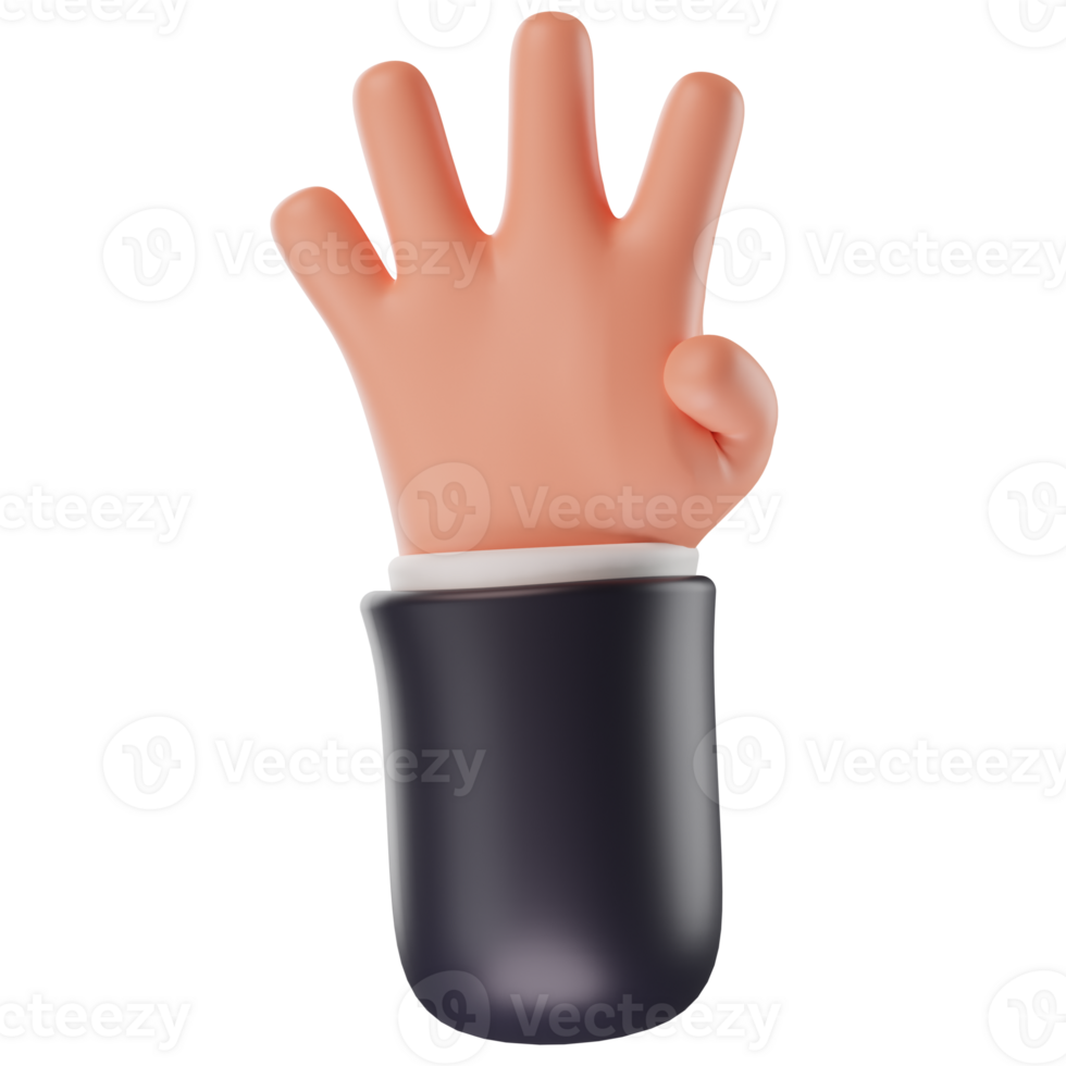 Hand Gestures 3D cartoon png