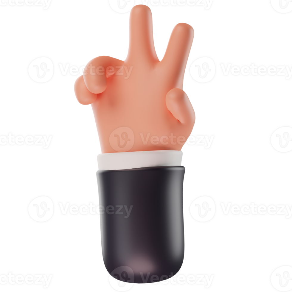 Hands Gestures 3D cartoon png
