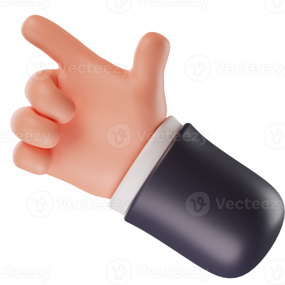 Hands Gestures 3D cartoon png