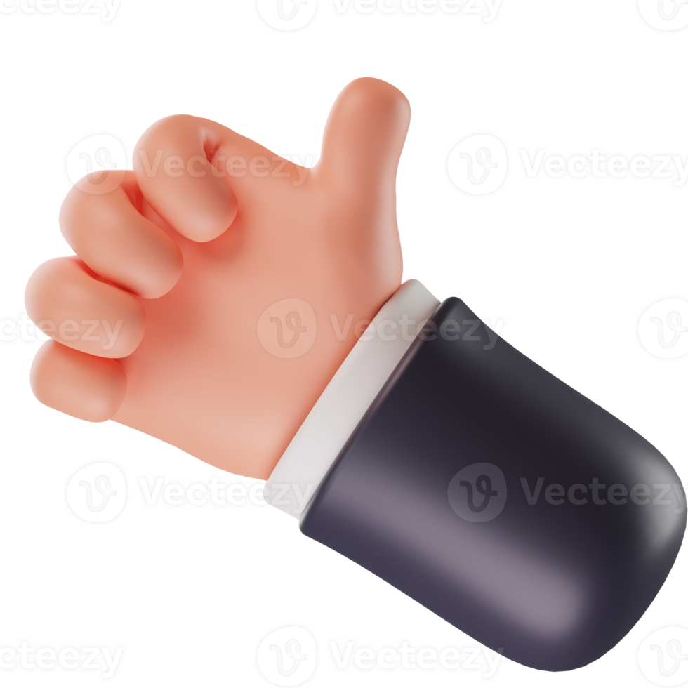 Hands Gestures 3D cartoon png