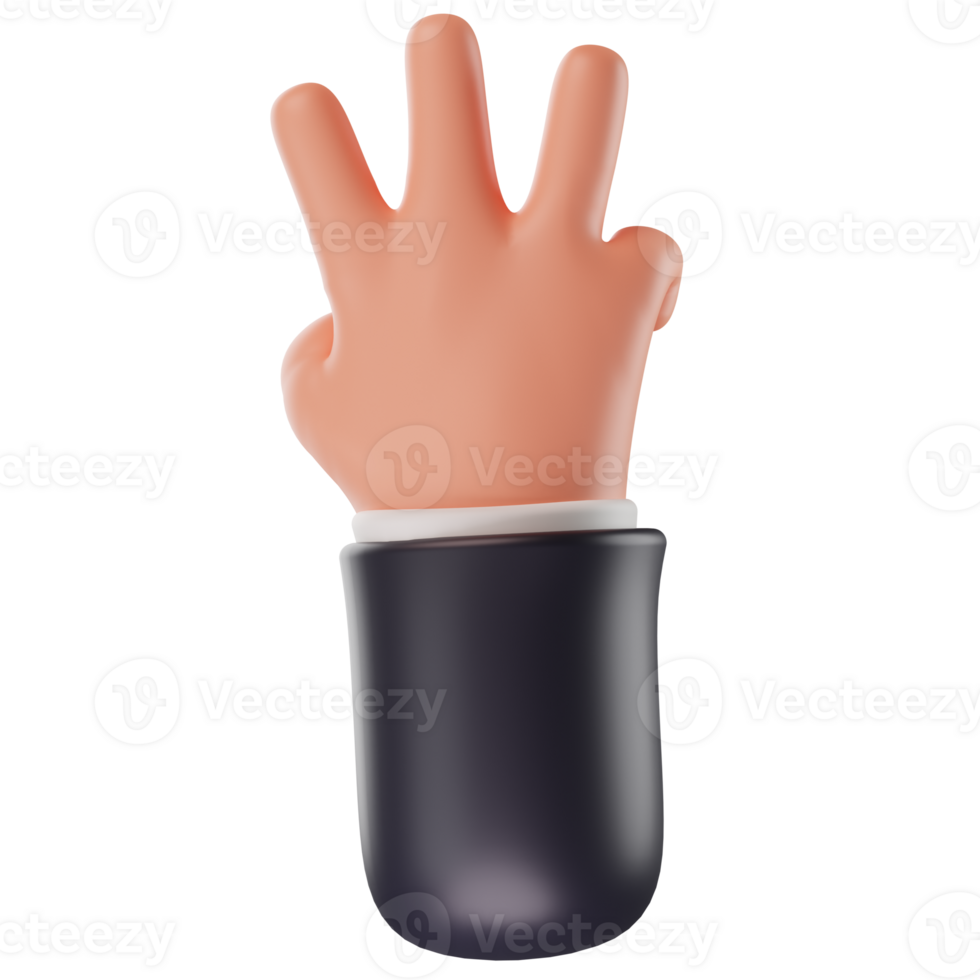 Hand Gestures 3D cartoon png