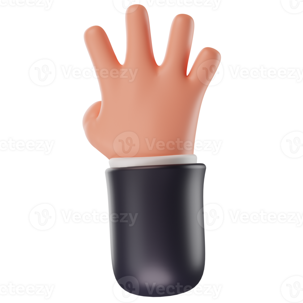 Hand Gestures 3D cartoon png