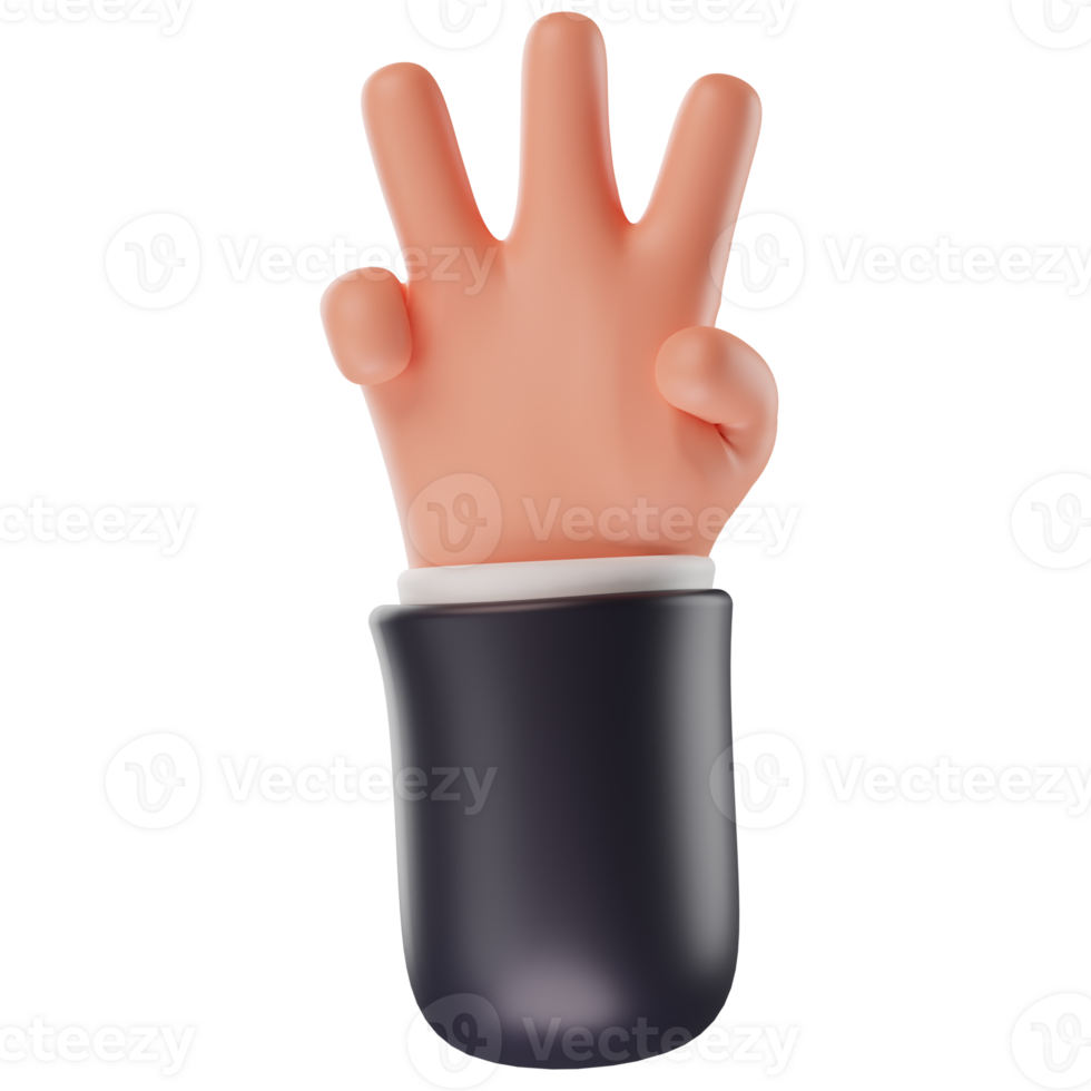 Hand Gestures 3D cartoon png