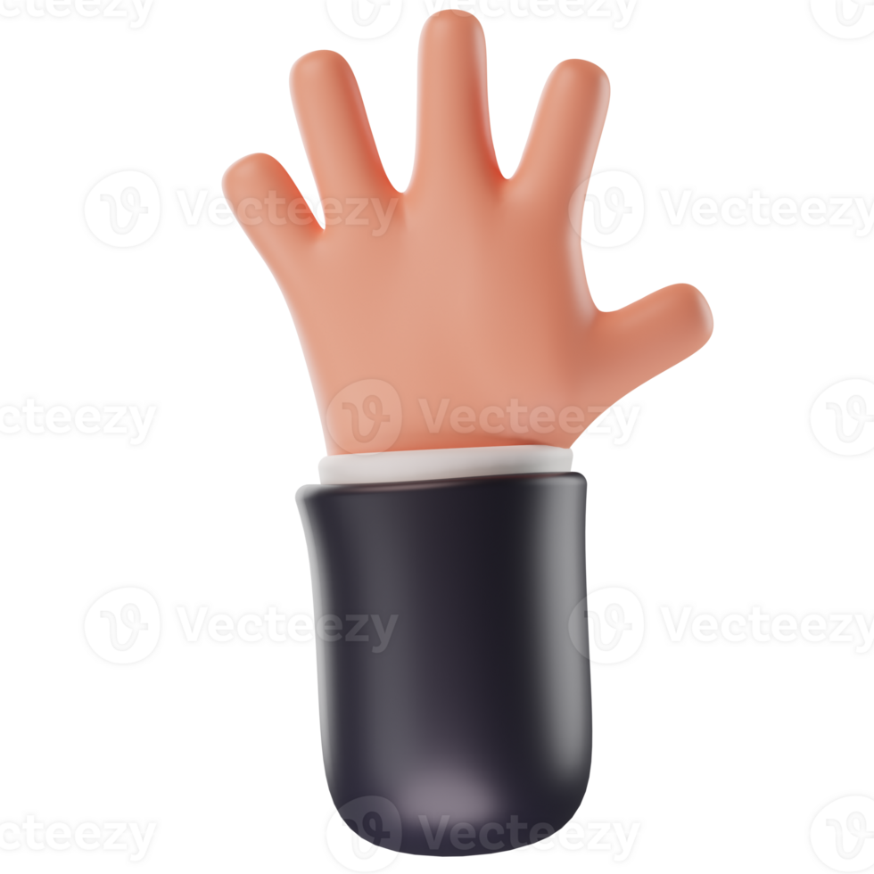 Hand Gestures 3D cartoon png