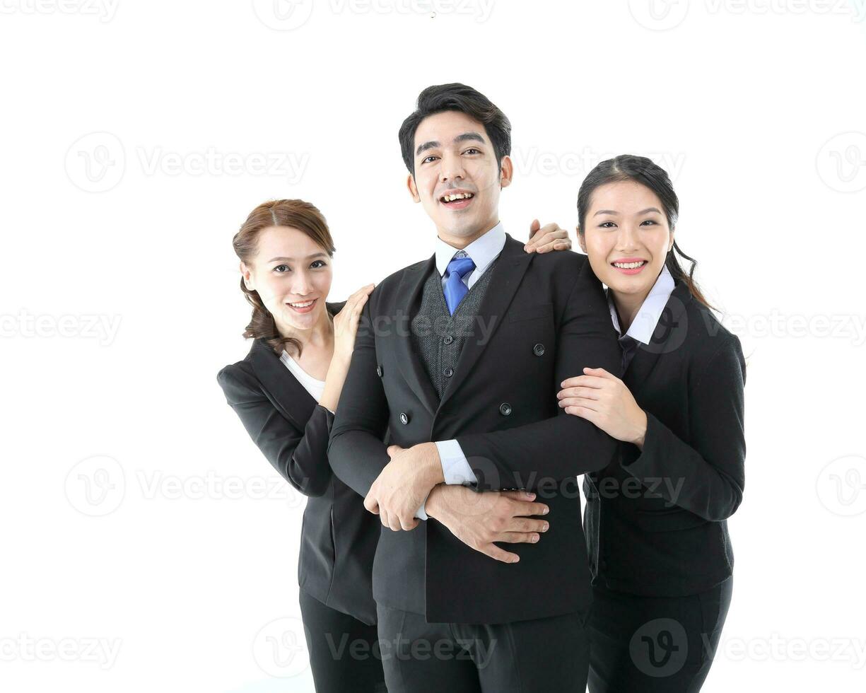 Young south east Asian middle eastern man woman student business colleague photo