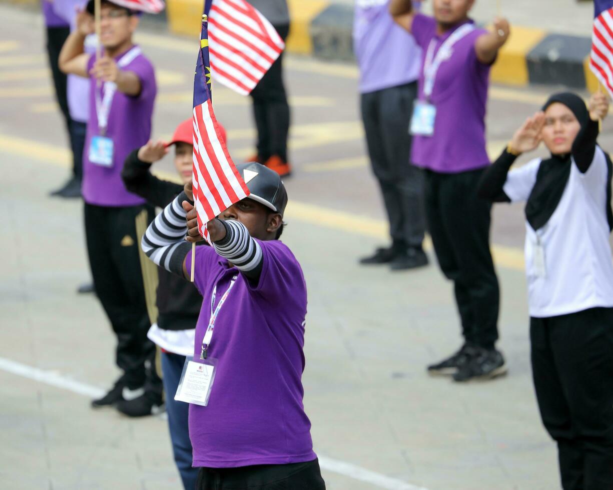 KUALA LUMPUR, MALAYSIA- AUGUST 27, 2017 Independent Square. Full dress rehearsal for the Malaysian Independence day celebration parade held on August 31 every year. photo