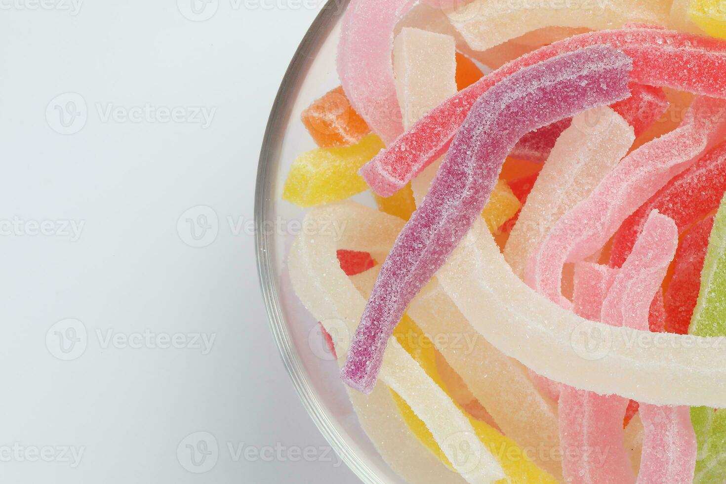 Long Soft Colorful Chewy Sugary Sour Candy Gummy Sweet Assortment , photo