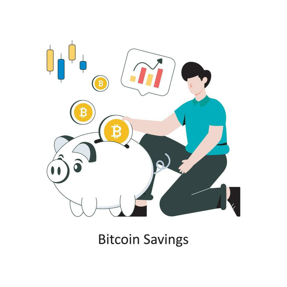 bitcoin ahorros plano estilo diseño vector ilustración. valores ilustración