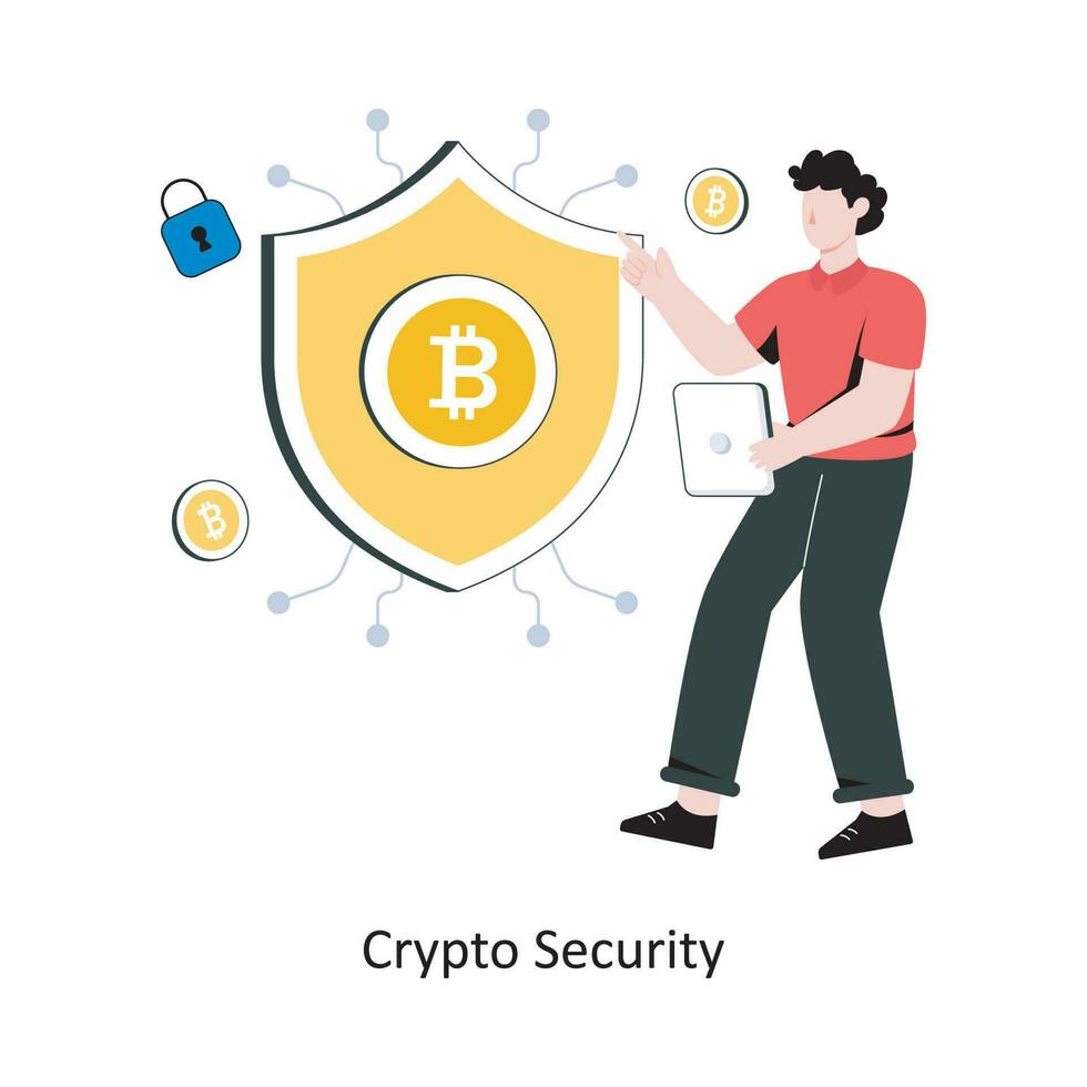 Crypto Security flat style design vector illustration. stock illustration