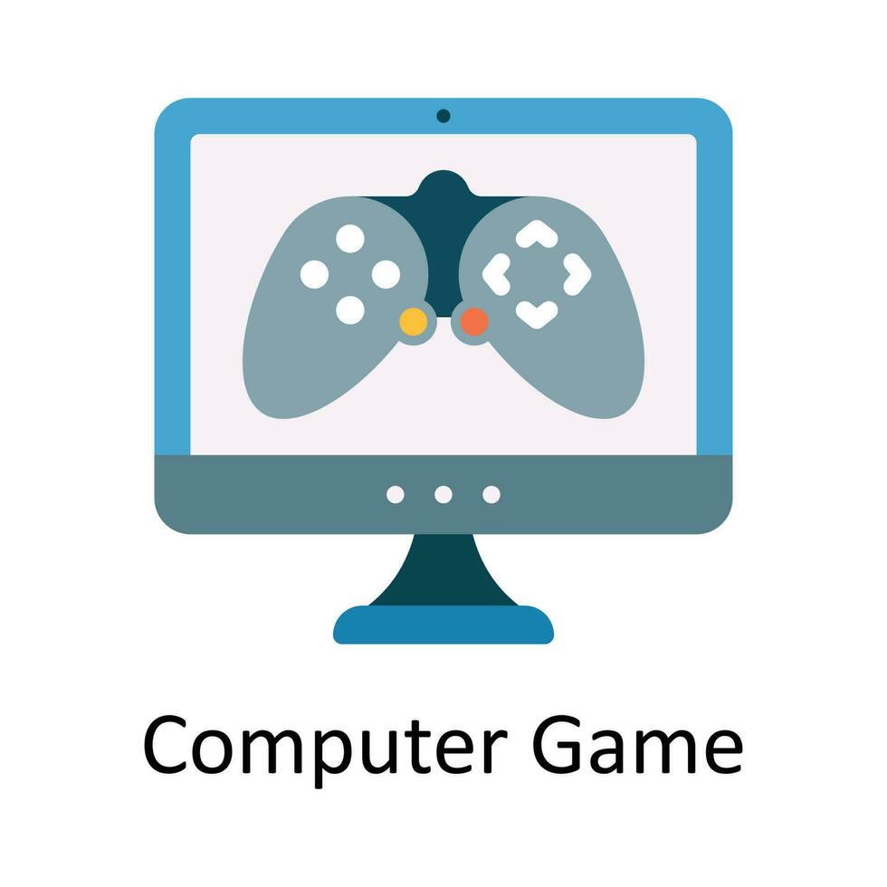 Computer Game Vector  Flat Icon Design illustration. Sports and games  Symbol on White background EPS 10 File