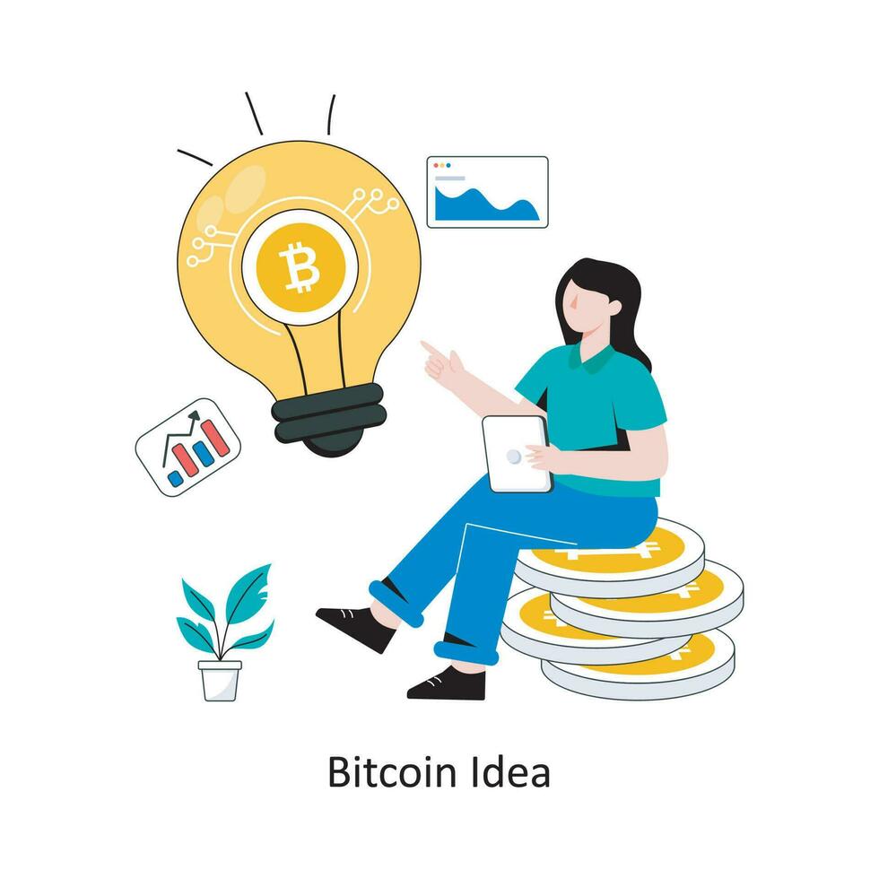 bitcoin idea plano estilo diseño vector ilustración. valores ilustración