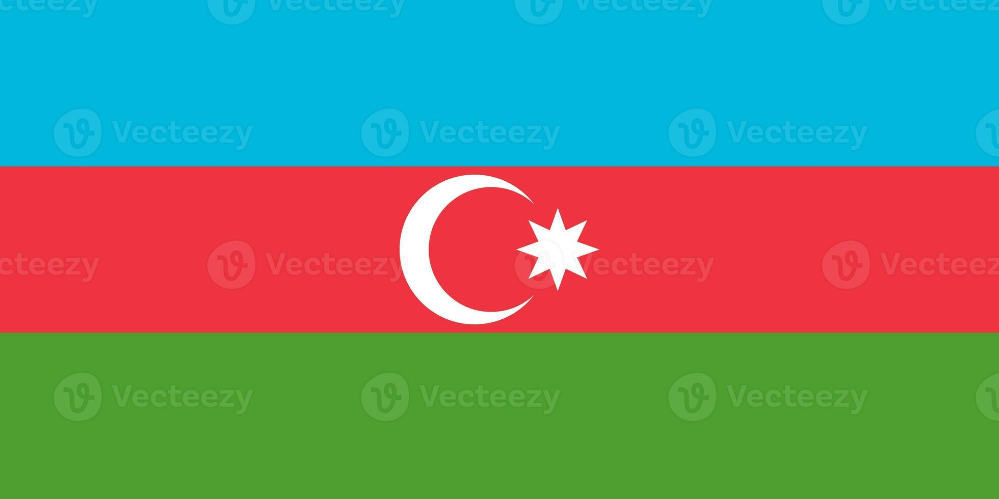 The official current flag of the Republic of Azerbaijan. State flag of the Republic of Azerbaijan. Illustration. photo