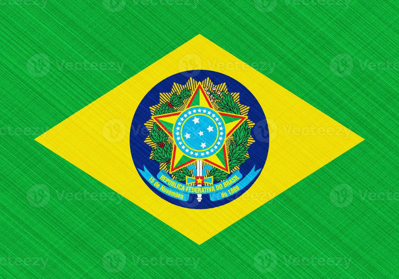 Flag of the Brazil on a textured background. Concept collage. photo