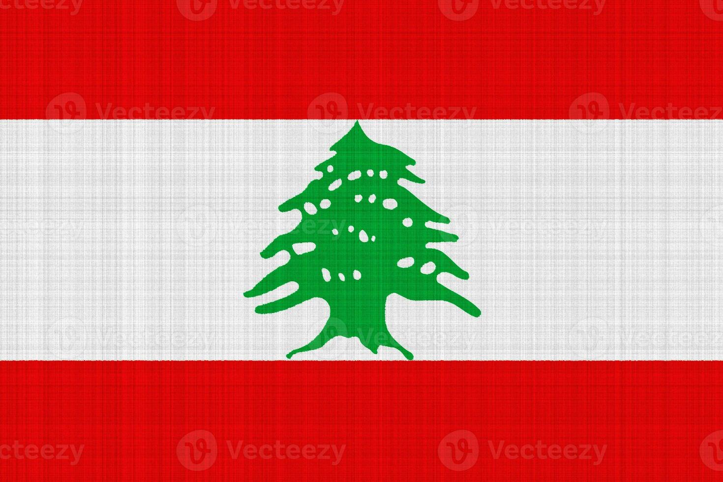 Flag of the Republic of Republic of Lebanon on a textured background. Concept collage. photo