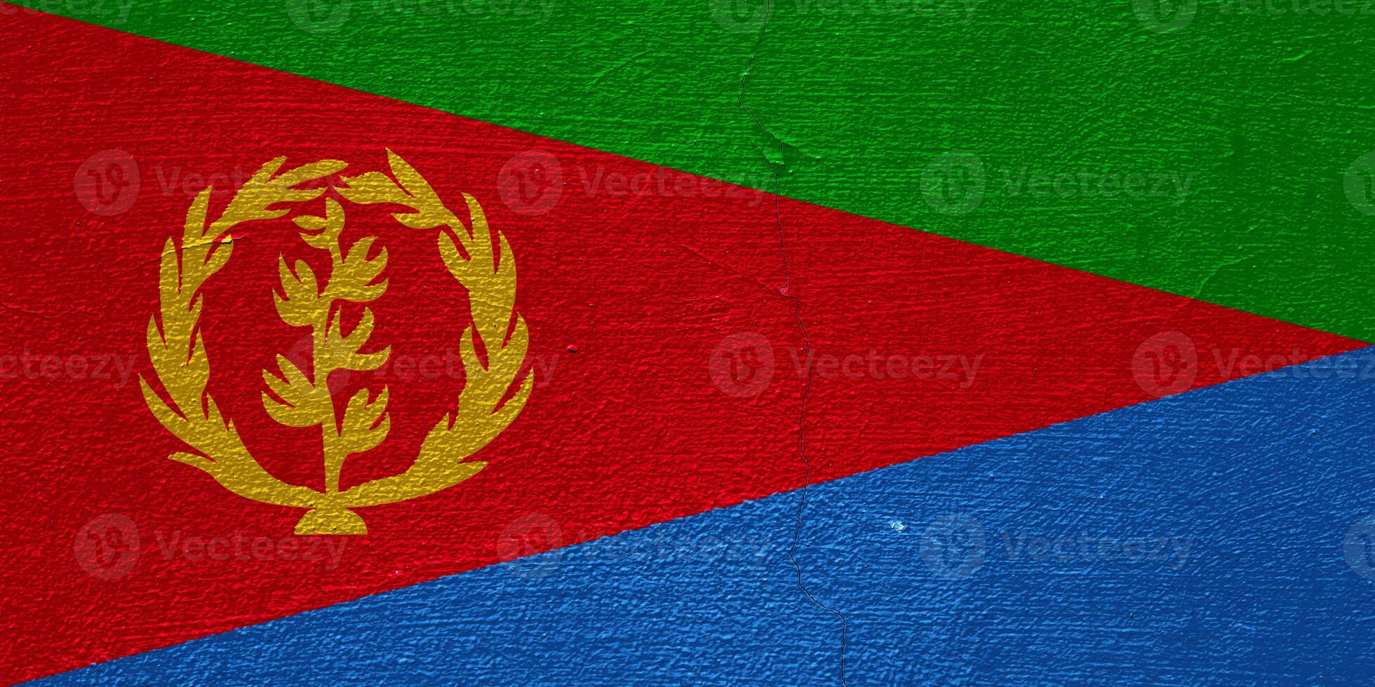 Flag of State of Eritrea on a textured background. Concept collage. photo