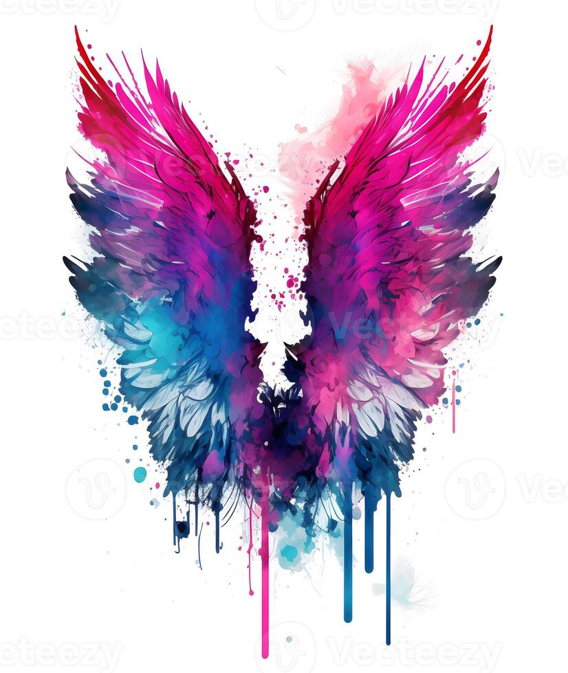 Angel wings watercolor, photo