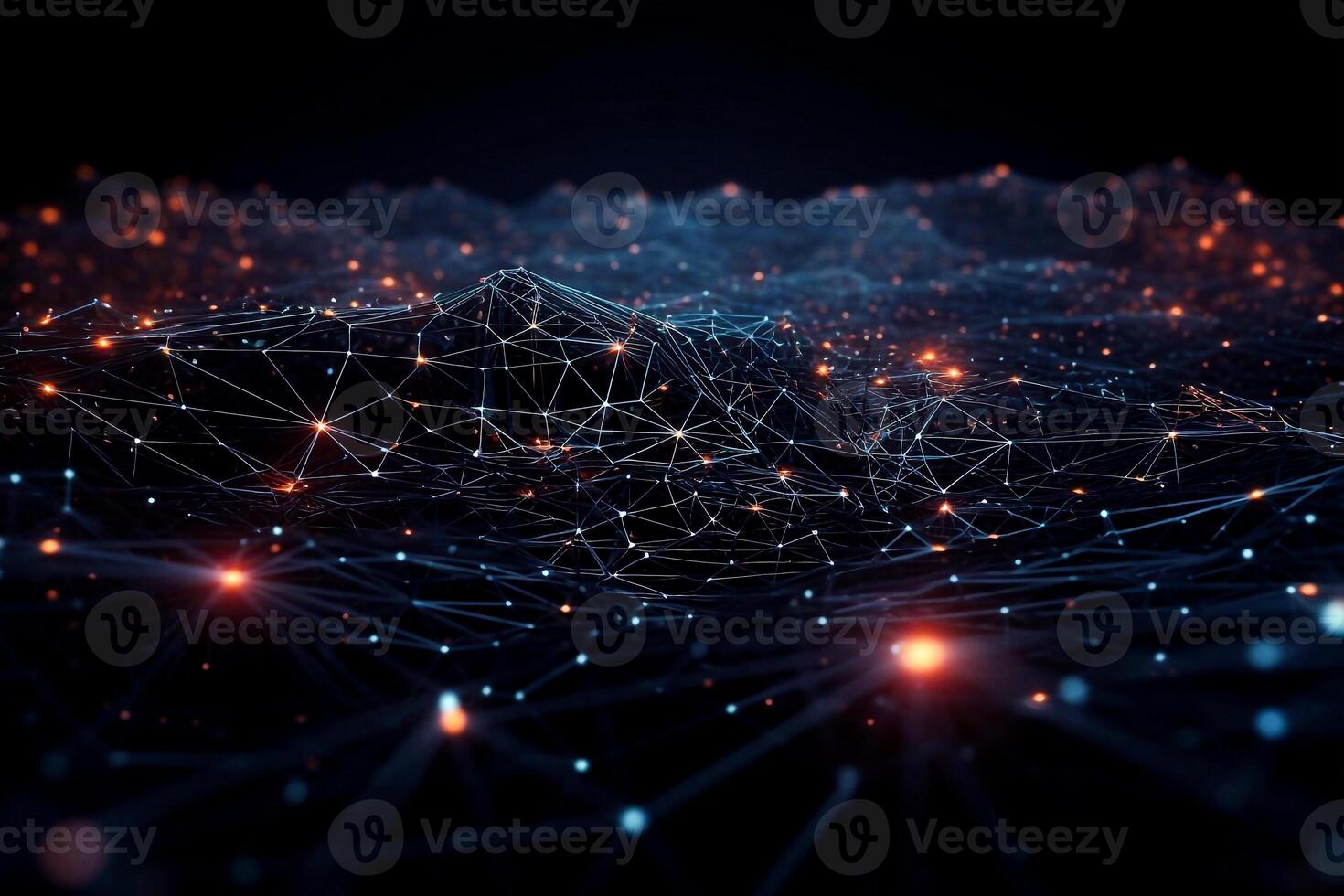 Futuristic digital data network connection illustration design. Technology 3d background. photo