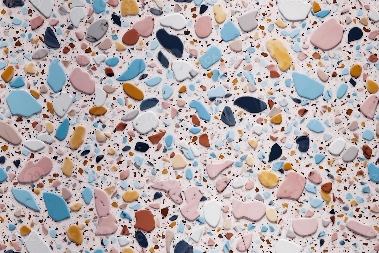 Colorful 3D terrazzo seamless pattern illustration for stylish interior design. photo