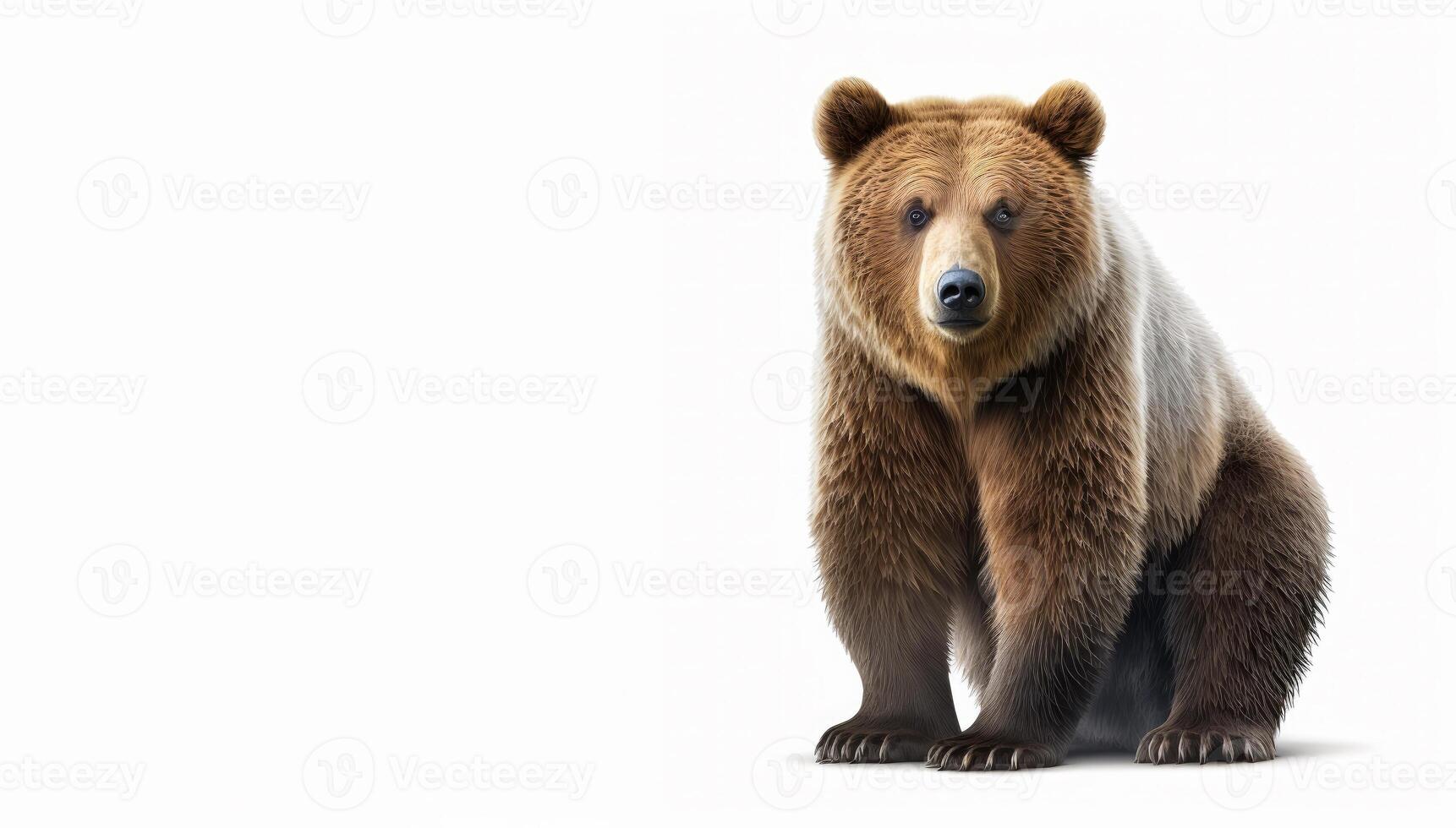 An image of brown bear on white background. photo