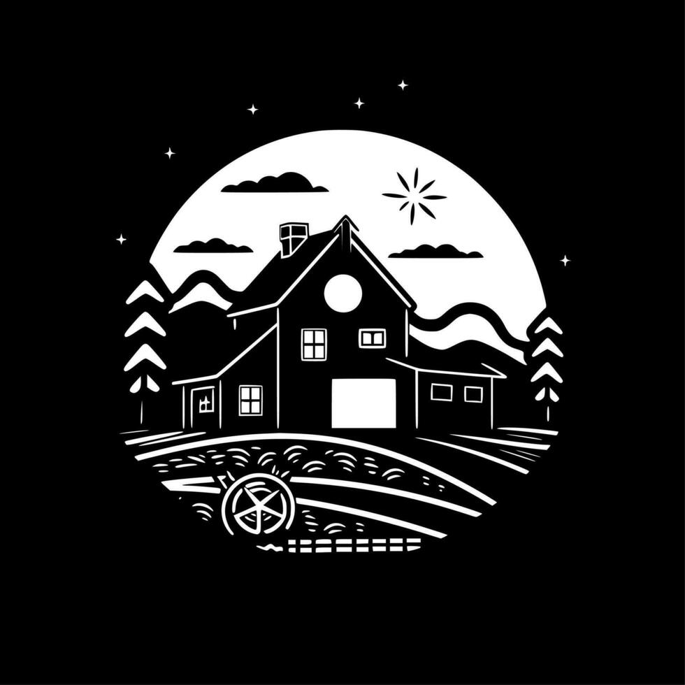 Farm, Minimalist and Simple Silhouette - Vector illustration
