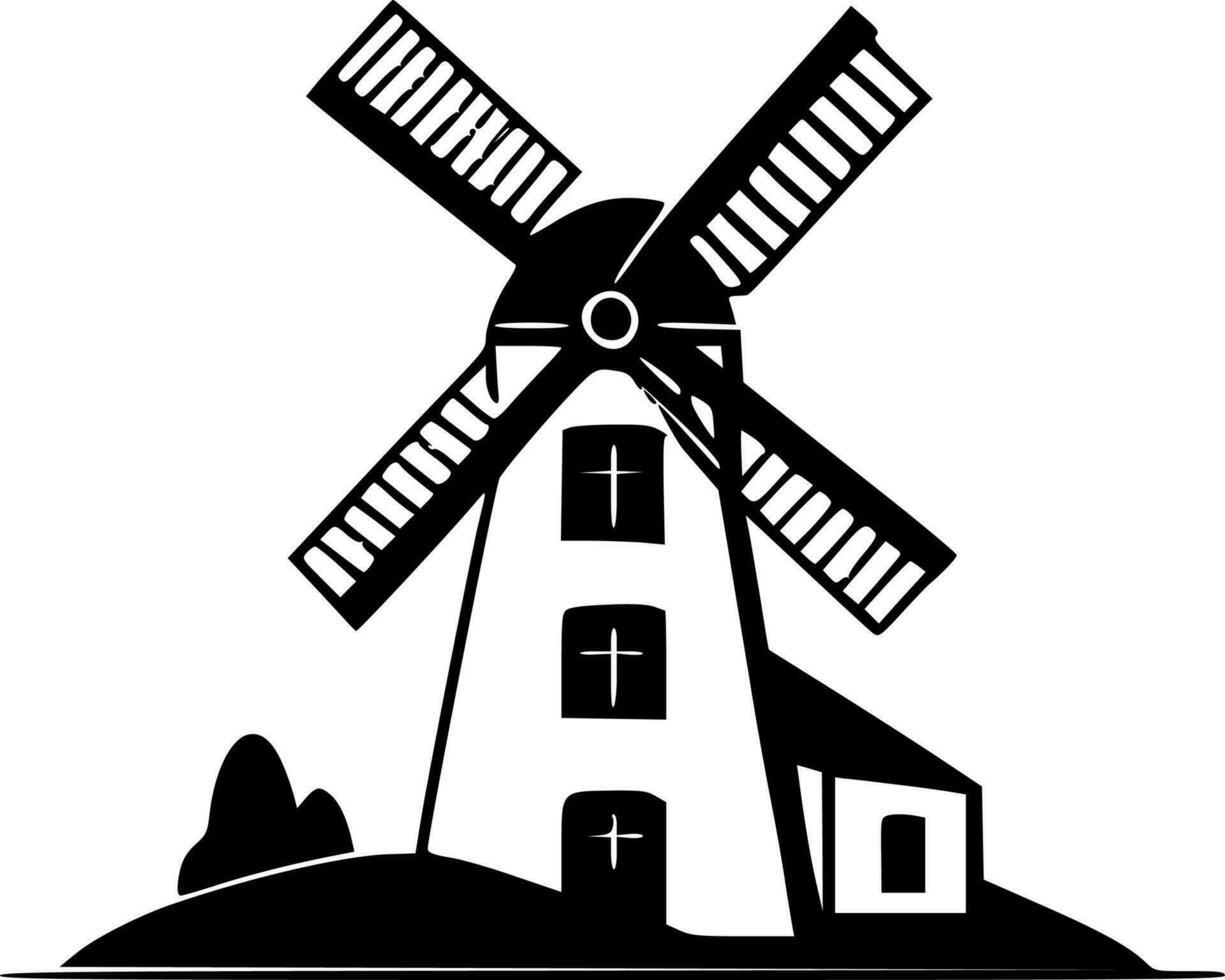 Windmill - Minimalist and Flat Logo - Vector illustration