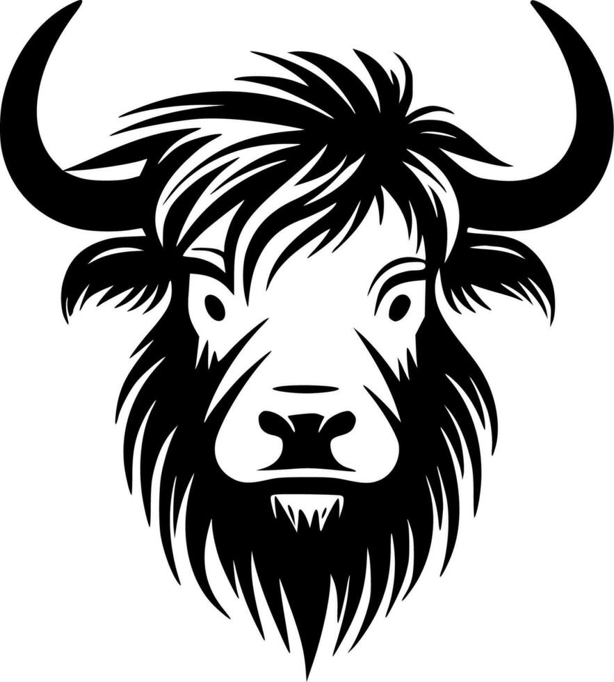 Highland Cow - Minimalist and Flat Logo - Vector illustration