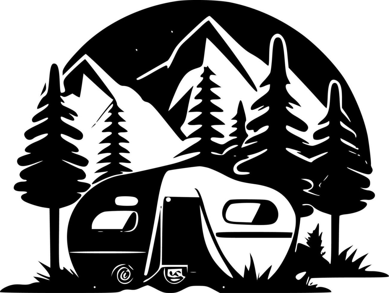 Camping - Minimalist and Flat Logo - Vector illustration