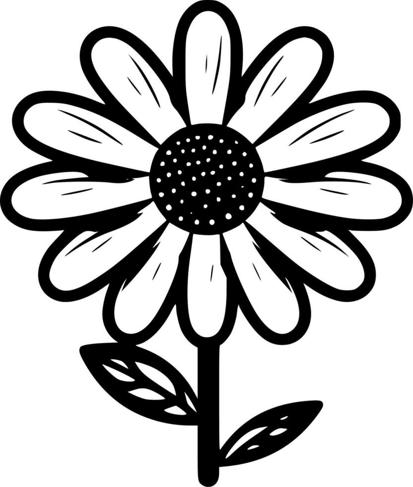 Daisy, Black and White Vector illustration