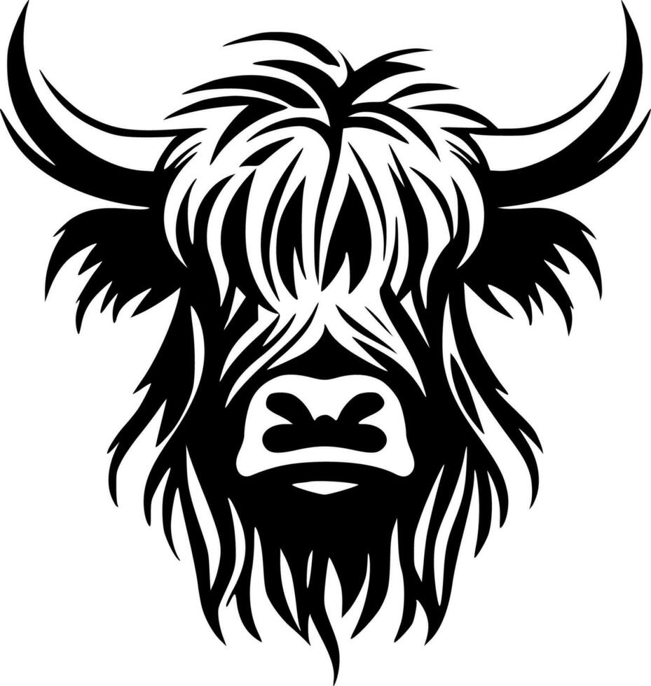 Highland Cow, Minimalist and Simple Silhouette - Vector illustration
