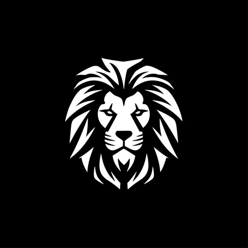 Lion - Black and White Isolated Icon - Vector illustration