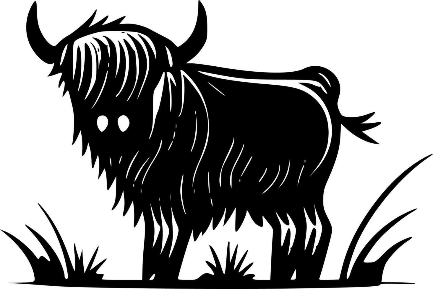 Highland Cow - Minimalist and Flat Logo - Vector illustration