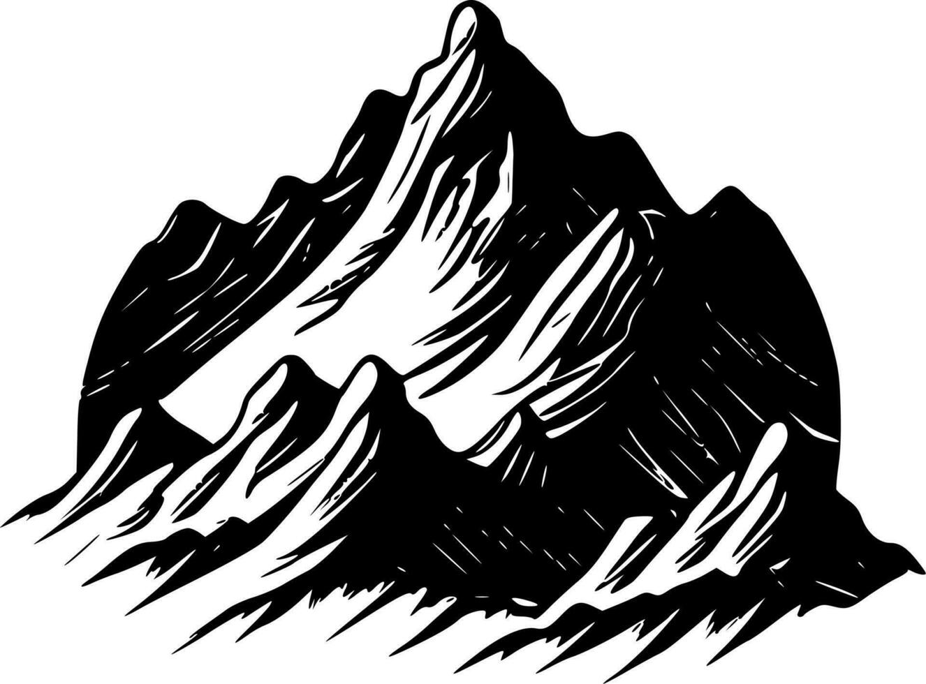 Mountains, Minimalist and Simple Silhouette - Vector illustration